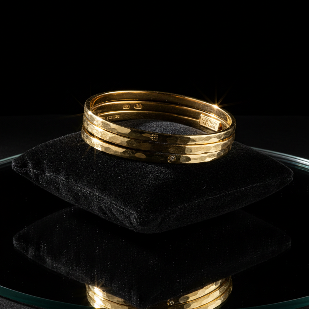 Stackable Gold Bangles (Set of 3)VIII