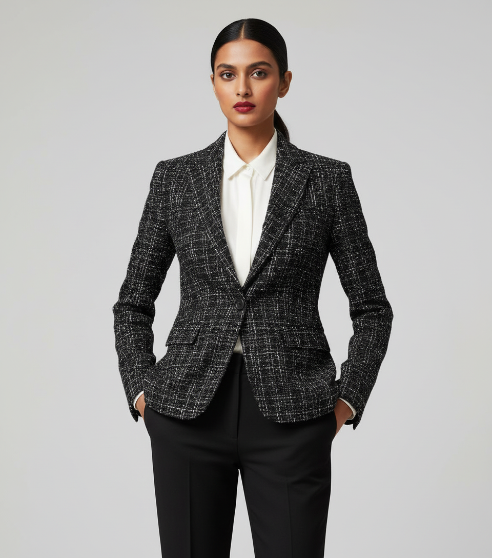 Tweed Boucle Fabric — Black Metallic