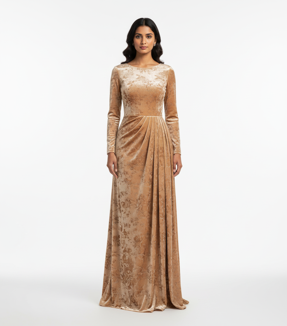 Stretch Velvet — Champagne Gold