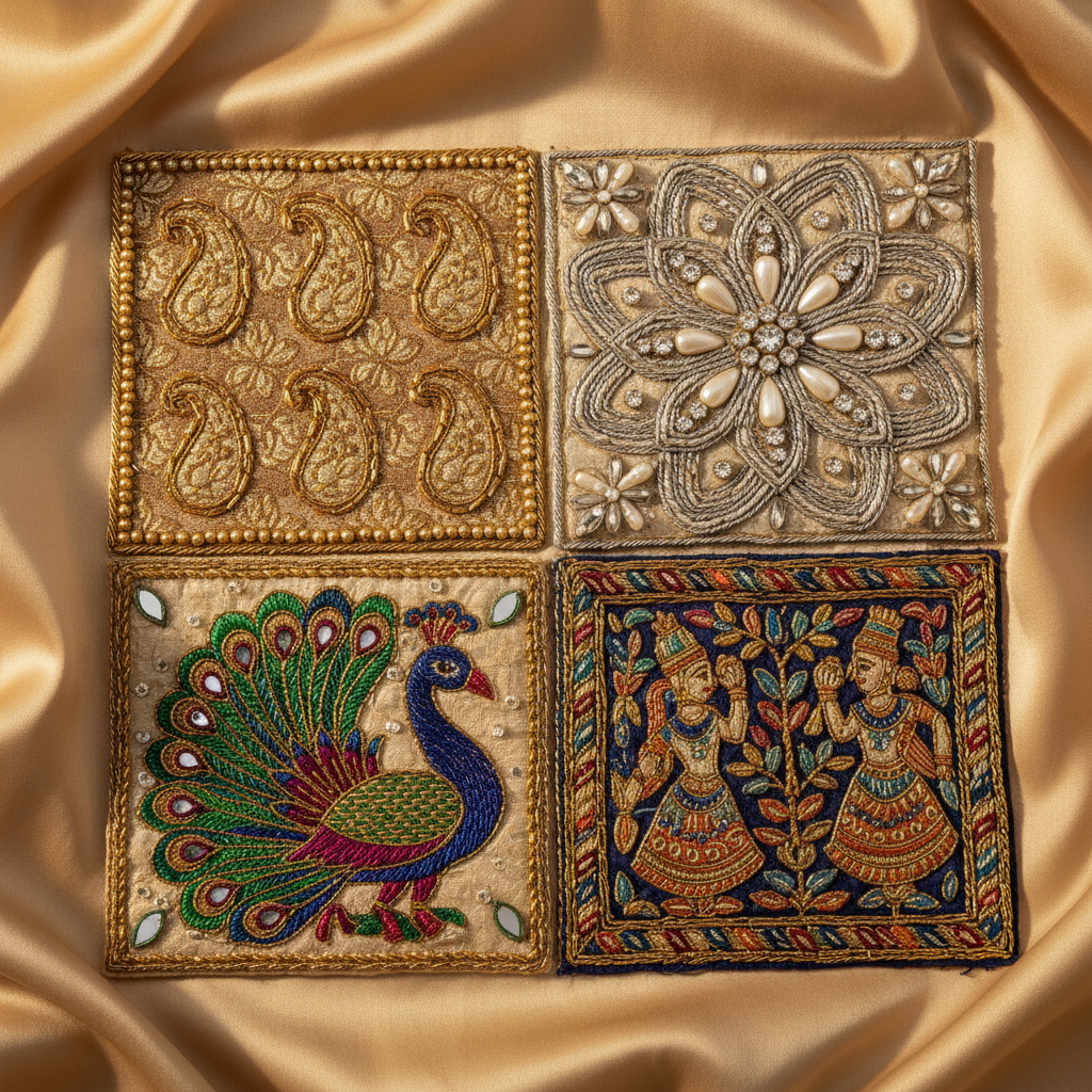 Royal Heritage Brocade Patches — Set of 4